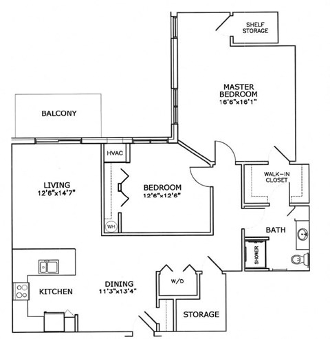 a floor plan of a house with bedrooms and a living room